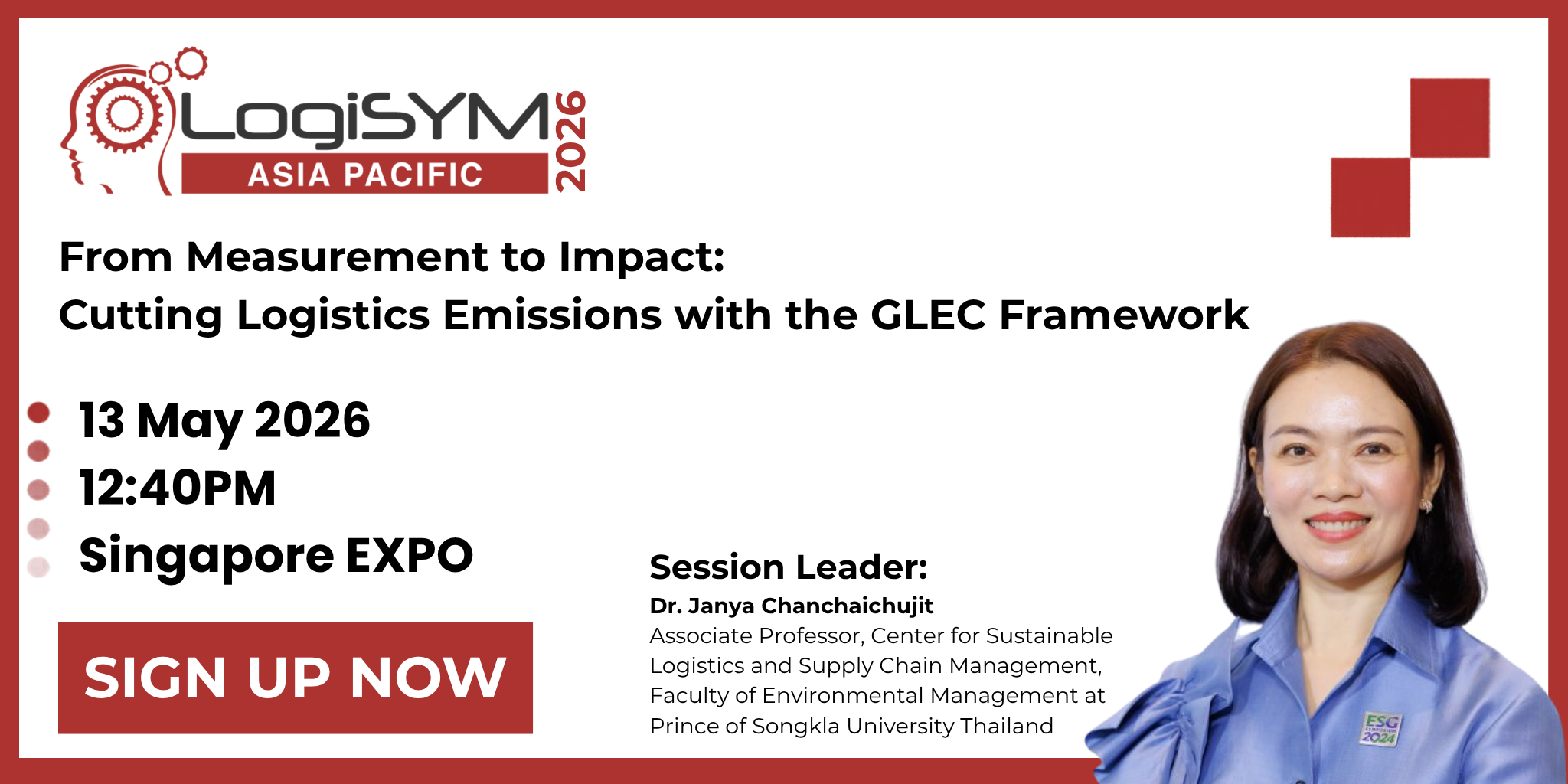 LogiSYM Asia Pacific 2026 – From Measurement to Impact: Cutting Logistics Emissions with the GLEC Framework webinar banner